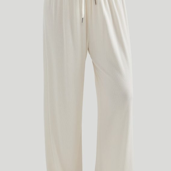 Soft Ribbed Wide Leg Pants